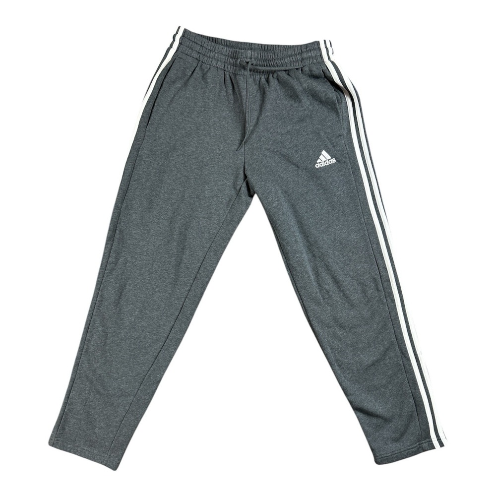Adidas Men's Gray‎ Jogger Sweatpants with White Stripes Size Medium